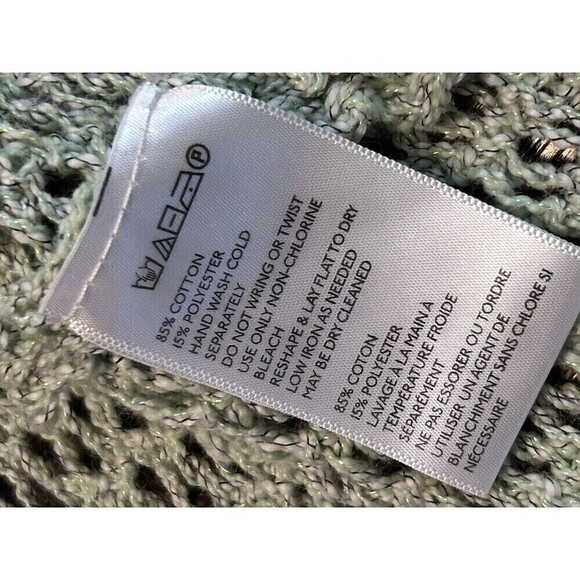 Ecote Open Knit Sweater Cardigan Duster Women’s Small Green Boho grandma coastal - Picture 8 of 16